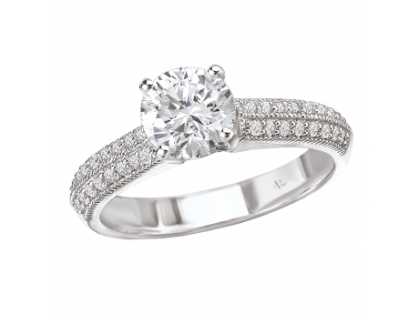 2 row diamond engagement ring by La Vie